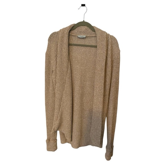 Tan Open-Front Knit Cardigan Sweater - Picture 1 of 4